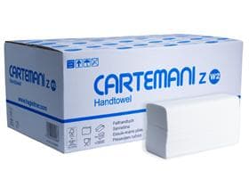 Asciugamani piegati, Cartemani Z W2, bianchi piegati a Z, 100% cellulosa, 2 veli,
