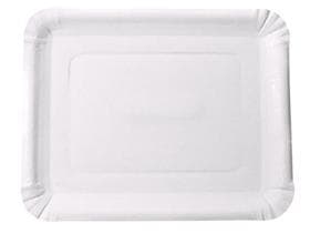 Assiette rectangulaire en carton bio, 13 x 20 cm, blanche, non couchée, n° 5