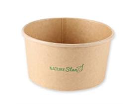 Ciotola per insalata/pasto, cartone kraft marrone rotonda, ø 150 mm, altezza 78 mm, 1000 ml,