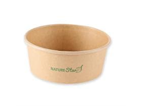 Ciotola per insalata/pasto, cartone kraft marrone rotonda, ø 150 mm, altezza 60 mm, 750 ml,