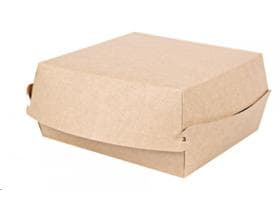 Scatola per hamburger quadrata in cartone marrone, 155 x 155 x 84 mm, interno