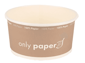Ciotola per insalata/pasto, cartone kraft rotondo bianco, ø 150 mm, altezza 78 mm, 1000 ml,