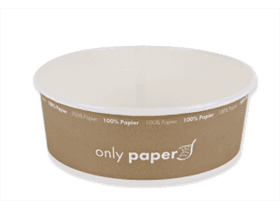 Ciotola per insalata/pasto, cartone kraft rotondo bianco, ø 185 mm, altezza 66 mm, 1300 ml,