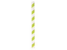 Pailles à cocktail droites en papier, ø 8 mm, longueur 130 mm, couleur vert/blanc