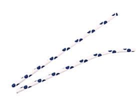 Pailles en papier courbées, ø 6 mm, longueur 197 mm, couleur bleu foncé/blanc