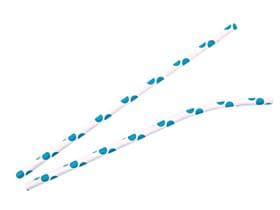 Pailles en papier courbées, ø 6 mm, longueur 197 mm, couleur bleu clair/blanc
