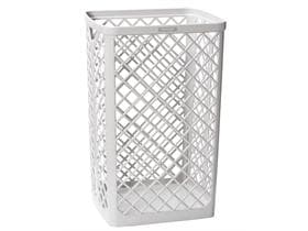 Cestino per rifiuti Katrin da 40 litri, in plastica, bianco, con staffa a parete incluso.
