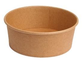 Ciotola per insalata/pasto, cartone kraft marrone rotonda, ø 150 mm, altezza 60 mm, 750 ml,