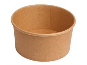 Ciotola per insalata/pasto, cartone kraft marrone rotonda, ø 150 mm, altezza 76 mm, 1000 ml,