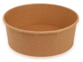 Ciotola per insalata/pasto, cartone kraft marrone rotonda, ø 185 mm, altezza 68 mm, 1300 ml,