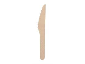Coltello in legno di betulla, lunghezza 16 cm, robusto, insapore, lama con