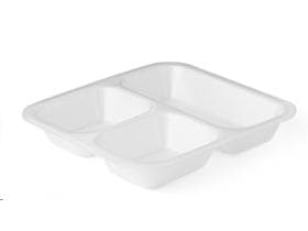 Plateau menu en polystyrène expansé (XPS), blanc, 3 parties, 265 x 247 x 42 mm,