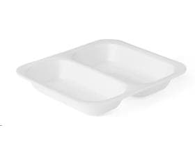 Plateau menu en polystyrène expansé (XPS), blanc, 2 parties, 265 x 247 x 42 mm,