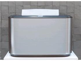 Distributeur de serviettes de table Tork Multifold, acier inoxydable, H218 x L323 x P116 mm,