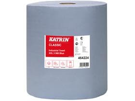 Rouleaux de chiffons de nettoyage Katrin XL 3 bleus, 3 plis 38 x 38 cm, gaufrés, 180 mètres linéaires