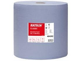 Rouleaux de chiffons de nettoyage Katrin XXL3 bleu, 3 plis 38 x 38 cm, gaufrés, 380 mètres linéaires, perforés