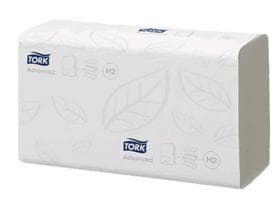 Asciugamani piegati Tork Advanced (H2), carta velina bianca, 2 veli, piegati a Z,