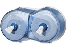 Tork SmartOne, Mini dispenser doppio rotolo H173 x P402 x L230 mm, blu, plastica,