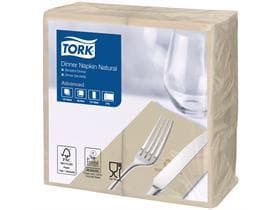 Tovagliolo da pranzo Tork naturale, 2 veli, 39 x 39 cm, piegato 1/8