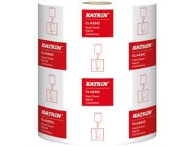 Rouleaux de chiffons de nettoyage Katrin Classic M2, blancs, 2 plis, 20,5 x 38 cm, gaufrés, 152 mètres linéaires