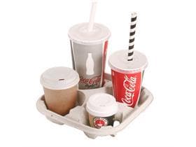 Porte-gobelet pour 4 tasses, en bois poli