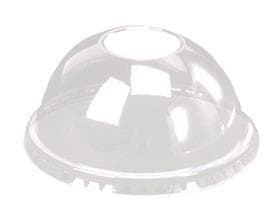 Couvercle dôme en PLA transparent, sans ouverture, adapté au gobelet transparent BIO en