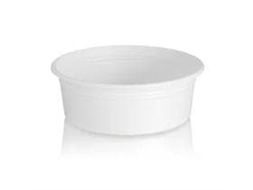 Coppetta gelato 250 ml, forma piatta c-fine bianco, neutra senza stampa
