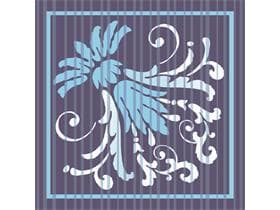 Sottobicchiere in tessuto 9 veli, 90x90 mm, "LETIZIA" blu