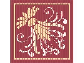 Sottobicchiere in tessuto 9-lg, 90x90 mm, "LETIZIA" bordeaux
