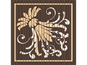 Sottobicchiere in tessuto 9 veli, 90x90 mm, "LETIZIA" marrone