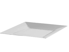 Piatto di plastica, quadrato 230 x 230 x 18 mm, bianco