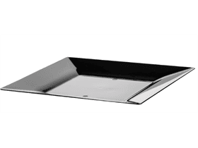 Piatto in plastica, quadrato 230 x 230 x 18 mm, nero
