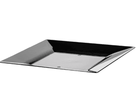 Piatto in plastica, quadrato 230 x 230 x 18 mm, nero
