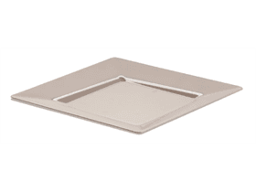Piatto di plastica, quadrato 230 x 230 x 18 mm, sabbia