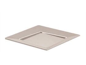 Piatto di plastica, quadrato 230 x 230 x 18 mm, sabbia