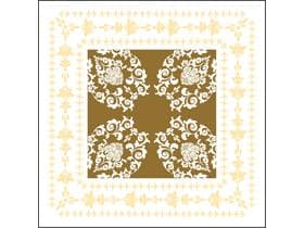 Sottobicchiere in tessuto 9-lg, 90x90 mm, "PASCAL" oro/crema