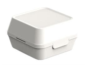 Burger Box, misura M, 115 x 115 x 82 mm, bianco crema, in plastica