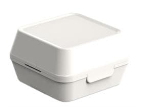 Burger Box, misura XL, 125 x 125 x 102 mm, bianco crema, in plastica