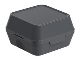 Burger Box, misura M, 115 x 115 x 82 mm, grigio ardesia, in plastica