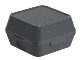 Burger Box, misura XL, 125 x 125 x 102 mm, grigio ardesia, in plastica