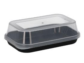 Scatola per sushi, misura S, 155 x 99 x 55 mm, nera, in plastica