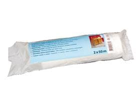 Rouleau économique PEHD fin 2 m x 50 m sans mandrin, plié à 25 cm, environ 7 my
