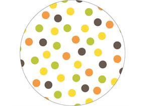 Capsules carton mat, 74 mm, "POINTS" jaune/kiwi