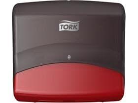 Distributore singolo di fazzoletti Tork Performance nero + rosso, A394 x L427 x P206 mm,