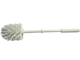 Scopino WC rotondo senza pulisci bordo, PP bianco, grande 7,5 cm, lunghezza 36 cm