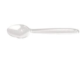 Cucchiaino da caffè 13 cm, trasparente in plastica (PS)