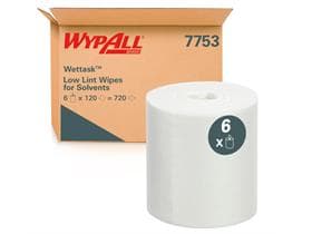 Lingettes Wypall Wettask blanches 30,5 x 15 cm, rouleau de 120 lingettes