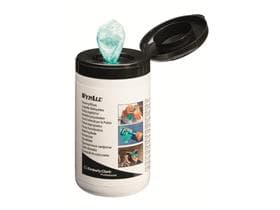 Lingette nettoyante pour les mains Kimtuf, humide, verte, 27 x 27 cm, verte, dans une boîte distributrice mobile