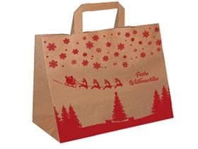 Sacchetti di carta da asporto in carta kraft marrone 70 gm2, 32 + 21,5 x 27 cm,