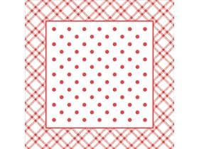 Sottobicchiere in carta velina + lamina, 95x95mm, "ANTONIA" rosso